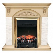 Каминокомплект Royal Flame Bern мелкий сланец (слоновая кость)+Fobos FX Brass